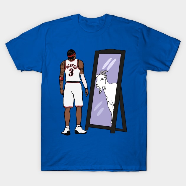 Allen Iverson Mirror GOAT T-Shirt by rattraptees